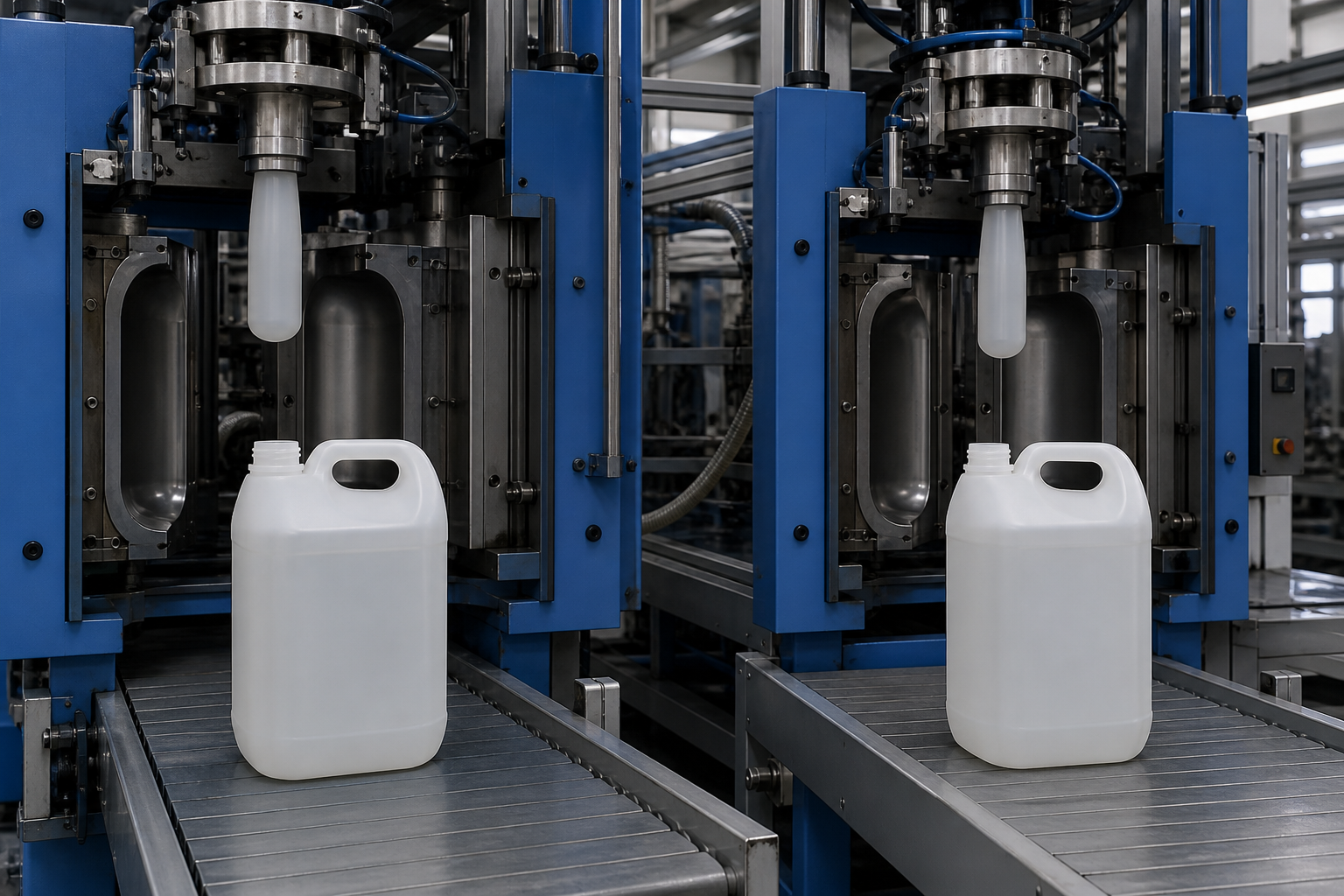 บล็อกบริษัทล่าสุดเกี่ยวกับ Single-Station vs Double-Station Blow Molding Machines: What Is the Difference?