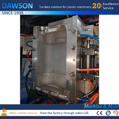 ปริมาณผลิต 130 กิโลกรัมต่อชั่วโมง 20 ลิตร เจอร์รี่ กล่อง Extrusion HDPE Molding พลาสติก Drum Blow Molding Machine 4.4 โดย 3.4 โดย 3.6 เมตร