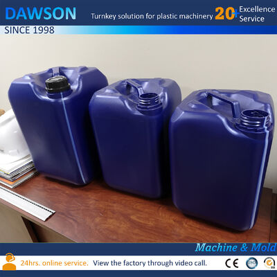 ปริมาณผลิต 130 กิโลกรัมต่อชั่วโมง 20 ลิตร เจอร์รี่ กล่อง Extrusion HDPE Molding พลาสติก Drum Blow Molding Machine 4.4 โดย 3.4 โดย 3.6 เมตร