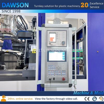 เครื่องเป่าขึ้นรูปพลาสติกโซนความร้อน 4 สกรู สายการผลิตขวดเจอร์ริแคน HDPE แรงหนีบ 270 KN เทคโนโลยี