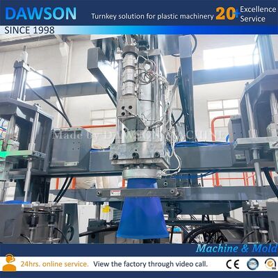 เครื่องเป่าขึ้นรูปพลาสติกโซนความร้อน 4 สกรู สายการผลิตขวดเจอร์ริแคน HDPE แรงหนีบ 270 KN เทคโนโลยี