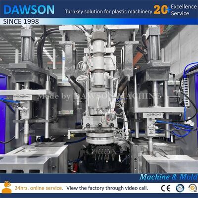 อะลูมิเนียมพร้อมวัสดุแม่พิมพ์ทองแดงเบริลเลียม เครื่องเป่าขวดพลาสติก 5L 8L 10L เครื่อง HDPE รอบเวลา 21.6 วินาที