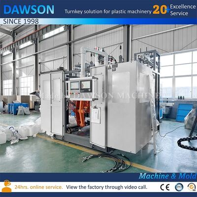 เครื่องทำกระป๋องแบบสกรูให้ความร้อน 13.8kw สองสถานี สำหรับการผลิตขวดพลาสติก PE ยาฆ่าแมลงด้วยการเป่าขึ้นรูป