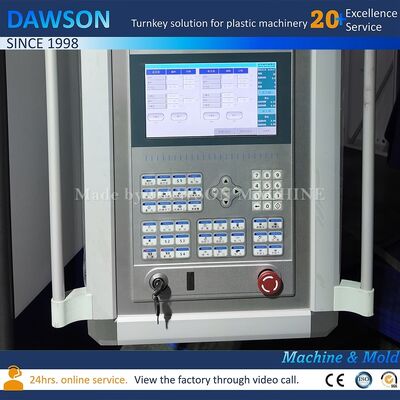 เครื่องพัดลมแบบอัตโนมัติที่มีพลังงานในการทําความร้อนหัวพัดลม 8kw สําหรับ 1L-5L กระปุก HDPE ที่ทนต่อสารเคมี