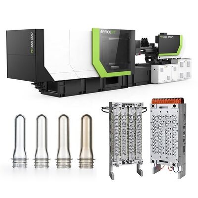 เครื่องพิมพ์ฉีด PET Preform ขุม 48 เครื่องพิมพ์ฉีด PET Preform พร้อมเครื่องยนต์เซอร์โวและผลผลิตสูงที่ 0 ถึง 200 รอบ / นาที ความเร็วของสกรู