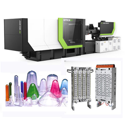 76.5 kW พลังงาน 48 ห้อง PET เครื่องพิมพ์ฉีด Preform กับ 10 วินาทีต่อเวลาวงจร shot